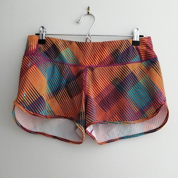 Smartwool Merino Wool Lined Road Running Shorts Pink Orange Blue Small - Picture 3 of 16